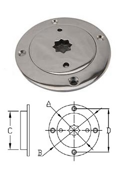 Stainless Star Patterned Deck Plate - 3"