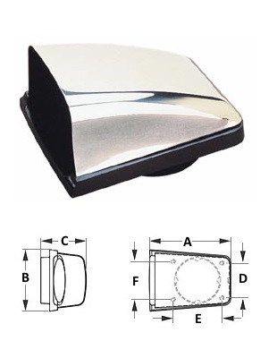 Sea-Dog Cowl Vent with Base - Stainless/Plastic