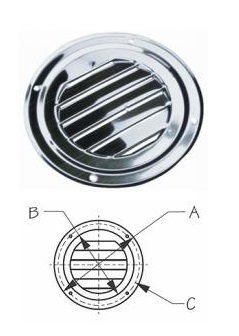 Sea-Dog Louvered Vent - Round - Stainless Steel