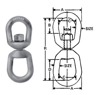 Anchor Swivel - Eye & Eye - Drop Forged Steel - 3/4"