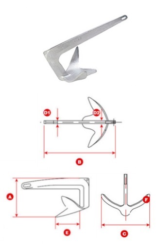 Claw Anchor - Galvanized Steel - 2.2lbs