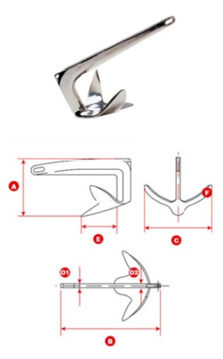 Claw Anchor - Stainless Steel - 2.2lbs