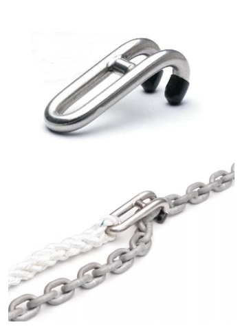 Johnson "Captain Hook" Chain Snubber - Stainless Steel - Small W/ Nylon Rope