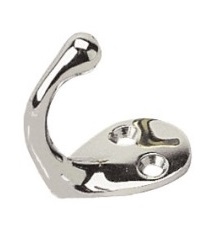 Coat Hooks - Sea-Dog Single - Chrome Brass
