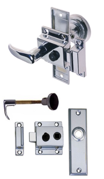 Rim Latch Set - Box Strike - Chrome Plated Zinc - Regular Bevel