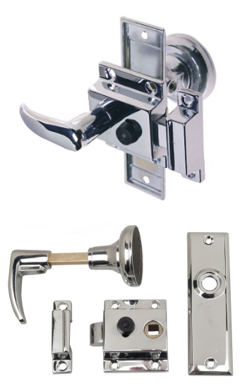 Rim Latch Set - Box Strike - Chrome Plated Zinc - Reverse Bevel