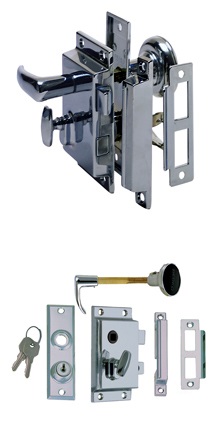 Perko Rim Lock Set - Chrome Plated Zinc - Regular Bevel