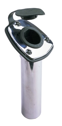 Perko Rod Holder - Angled Flush Mount - Chrome Brass Tube - Model DP1