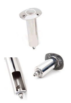 Precision Marine Rod Holder - Flush Mount - Swivel Base - Stainless Steel