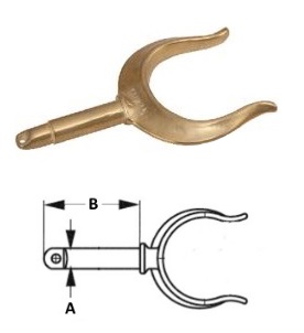 Open Oarlocks - Cast Brass - 2"