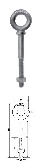 Eye Bolt - Galvanized - 1/2" x 6"