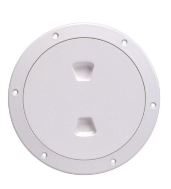 Beckson White Screw-Out Deck Plate - Plastic - Vent Size 4"