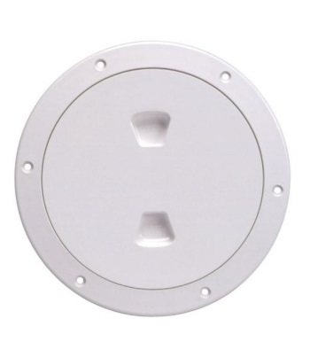 White Screw-Out Deck Plate - Plastic - Vent Size 4"