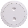 White Screw-Out Deck Plate - Plastic - Vent Size 4"