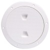 White Screw-Out Deck Plate w/Dimpled Cover - Plastic - Vent Size 6"