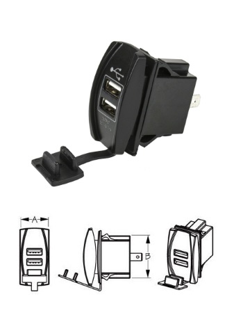 Sea-Dog Double USB Rocker Switch Power Socket