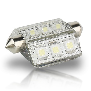 Lunasea LED Nav Light Bulbs - 42mm New Series 25 Festoon - White