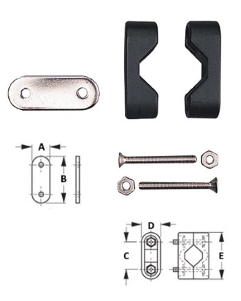 Rail Mount Bracket - Oval Plate Bracket Kit