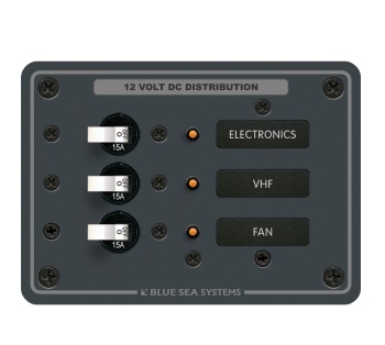 Blue Sea Systems 8025 Breaker Panel - DC Branch - 3 Positions