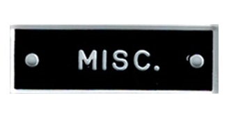 Bernard Identi-Plate - "MISC" - Basic System Label
