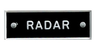 Bernard Identi-Plate - "RADAR" - Boat System Label
