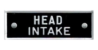Bernard Identi-Plate - "HEAD INTAKE" - Boat System Label