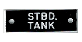 Bernard Identi-Plate - "STBD. TANK" - Boat System Label