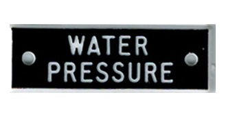 Bernard Identi-Plate - "WATER PRESSURE" - Engine System Label