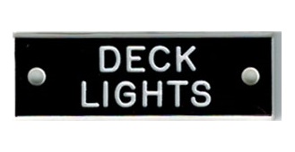 Bernard Identi-Plate - "DECK LIGHT" - Lighting System Label