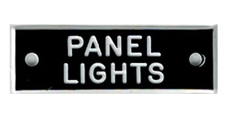 Bernard Identi-Plate - "PANEL LIGHTS" - Lighting System Label