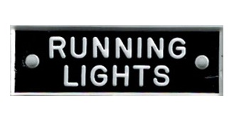 Bernard Identi-Plate - "RUNNING LIGHTS" - Lighting System Label