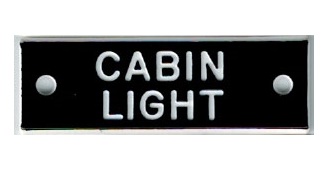 Bernard Identi-Plate - "CABIN LIGHT" - Lighting System Label