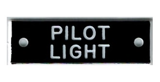Bernard Identi-Plate - "PILOT LIGHT" - Lighting System Label