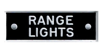 Bernard Identi-Plate - "RANGE LIGHT" - Lighting System Label
