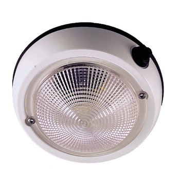 Dome Light - White/Zinc - Incandescent 12V - 4"