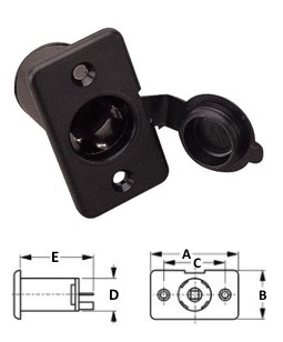 Power Socket w/Cap - 12 Volt