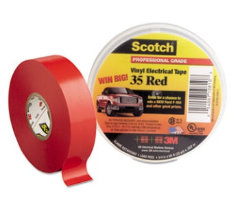 Electrical Tape Rolls 3/4" - Red - Scotch #35 - 10-Roll Sleeve