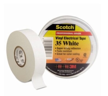 Electrical Tape Rolls 3/4" - White - Scotch #35 - 10-Roll Sleeve