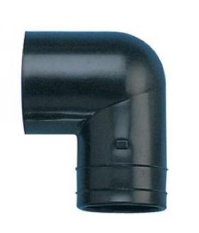 Whale 90° Black Plastic Elbow - 1.5"