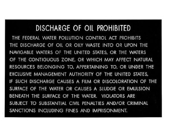 Oil Discharge Plaque
