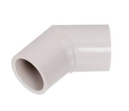 45-Degree Slip Elbow - Schedule 40 White PVC - 1/2"