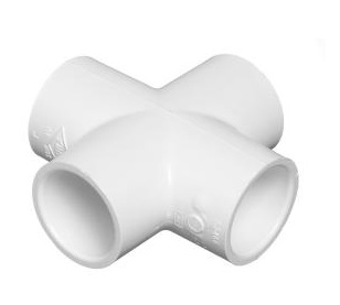 Slip Cross - Schedule 40 White PVC - 1"