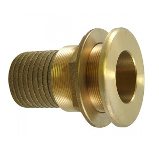 Bronze Thru-Hull & Nut - Barbed Hose End - 3/4"