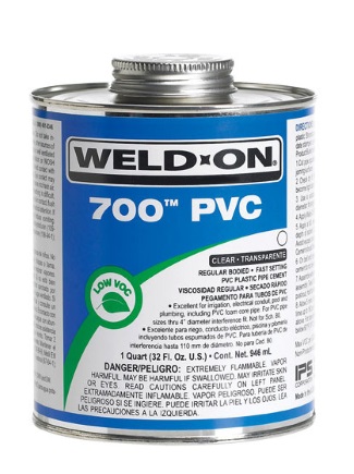 "Weld-On 700 PVC" Plastic Pipe Cement - Schedule 40 - 4 oz. Can