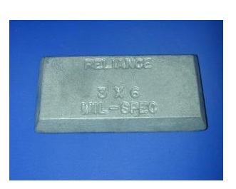 Zinc Plate Stock - 11/16" x 2-1/2" x 4-1/2"