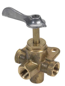 Moeller Fuel Valve - Female 4 Way - Brass