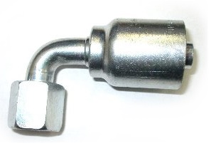 Parker 43 Series - 17943 Female SAE 45° - Swivel - 90° Elbow - 3/8" SAE - 3/8" Hose ID