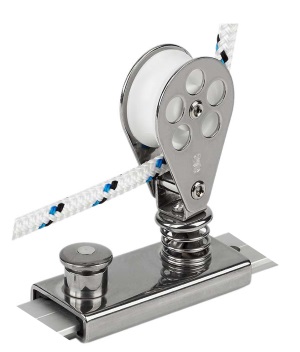 Spring-Loaded Blocks on Lined Slide - 1" T-Track - Sheave Dia 1-7/16"