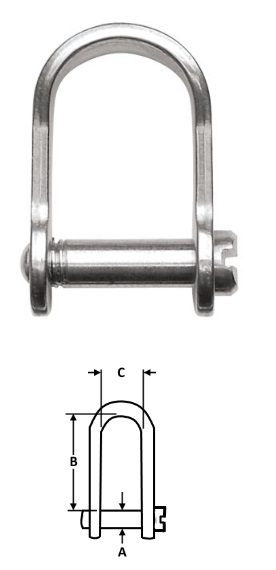 Ronstan Slotted Pin Shackle - Lightweight - Stainless Steel - 3/16"