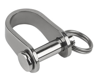 Stamped "D" Shackle - Stainless Steel - 3/16" Pin Dia - 27/64" Width